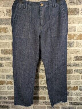 Anthro Pilcro Dark Wash Straight Leg Utility Jeans, 30